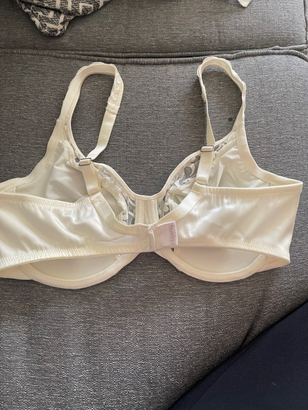 Lilyette Cream Lace-Front Underwire Bra - Picture 2 of 5